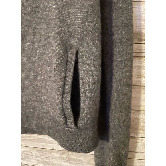 Ann Taylor Cowl Neck Button Up Cardigan Sweater Shirt Gray Large Long Sleeve - Picture 2 of 6